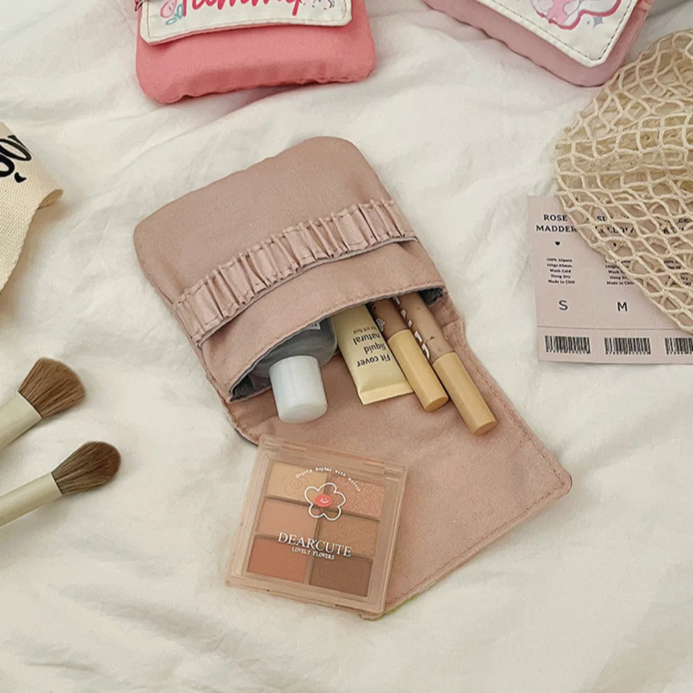 sac rangement réutilisable polyester rose noir blanc moderne mignon dessins animaux crèmes pinceau boîte