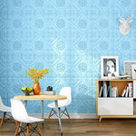 panneaux décoratifs adhésifs motif géométrique cercles floraux classique blanc mur carrelage