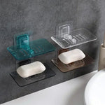porte savon mural transparent noir rainuré moderne adhésif salle bain