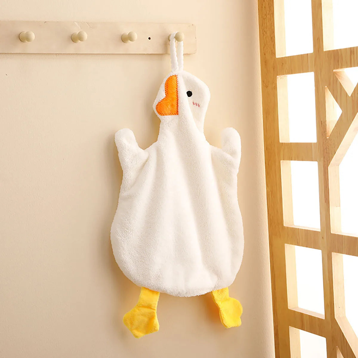 serviettes forme canard blanc gris super absorption séchage rapide poilu duveteux