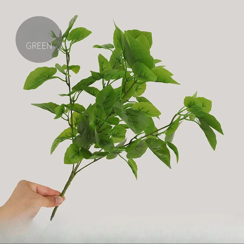 plantes artificielles vertes feuilles variées blanc rouge moderne décoration intérieure 32cm 46cm 10 pièces