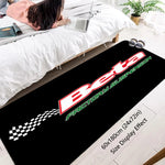 tapis sol noir motif moto beta racing drapeau italien décoration maison moderne antidérapant