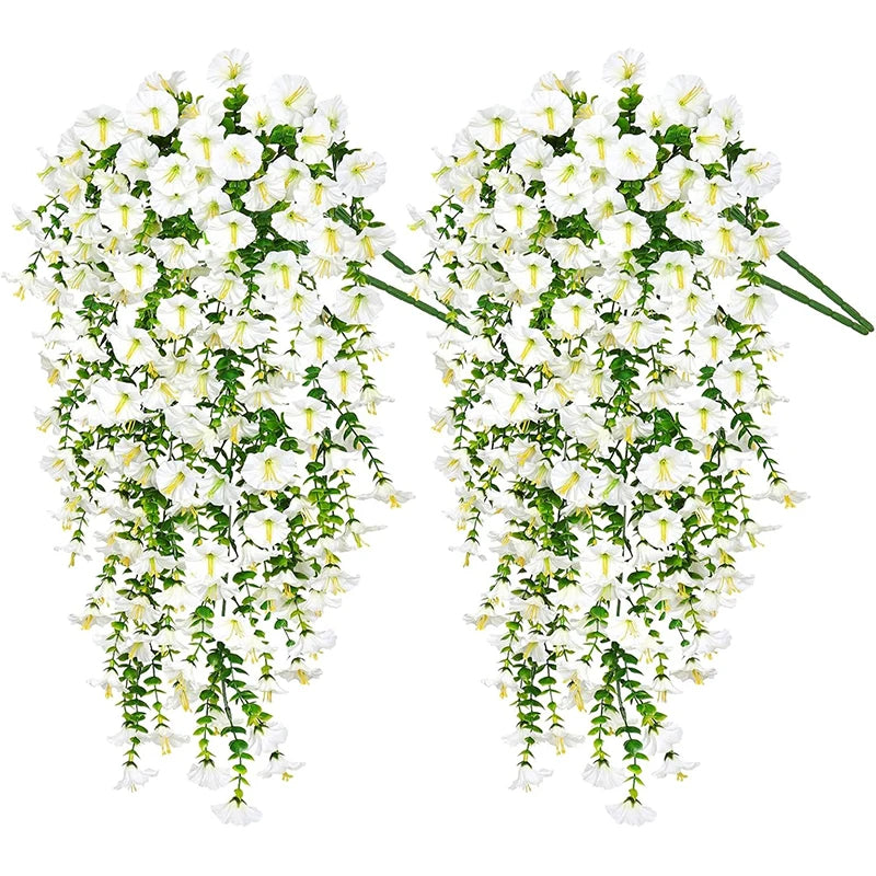 guirlande artificielle vigne blanche verte fleurs fines feuilles modernes extérieur accrochée 75cm decoration murale