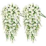 guirlande artificielle vigne blanche verte fleurs fines feuilles modernes extérieur accrochée 75cm decoration murale