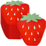 serviettes jetables fraises rouge vert fond rose anniversaire enfant mariage festives