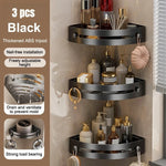étagère salle bain noir moderne imperméable plastique vis fixation organisateur rangement douche