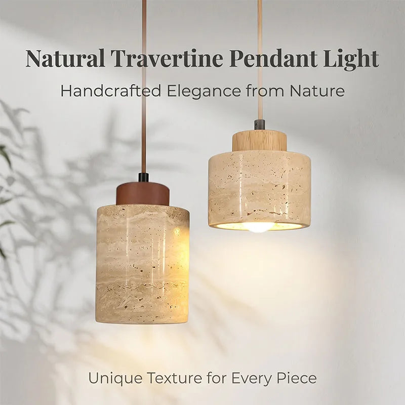 lampe suspendue pierre naturelle texture bois moderne élégante câble ajustable chambre salon étude