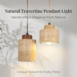 lampe suspendue pierre naturelle texture bois moderne élégante câble ajustable chambre salon étude