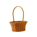 panier osier marron clair tissage fin traditionnel poignée rangement décoration maison