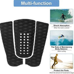 tapis antidérapant surf noir bleu texture diamantée adhésif sportif nautique hexagones lignes horizontales
