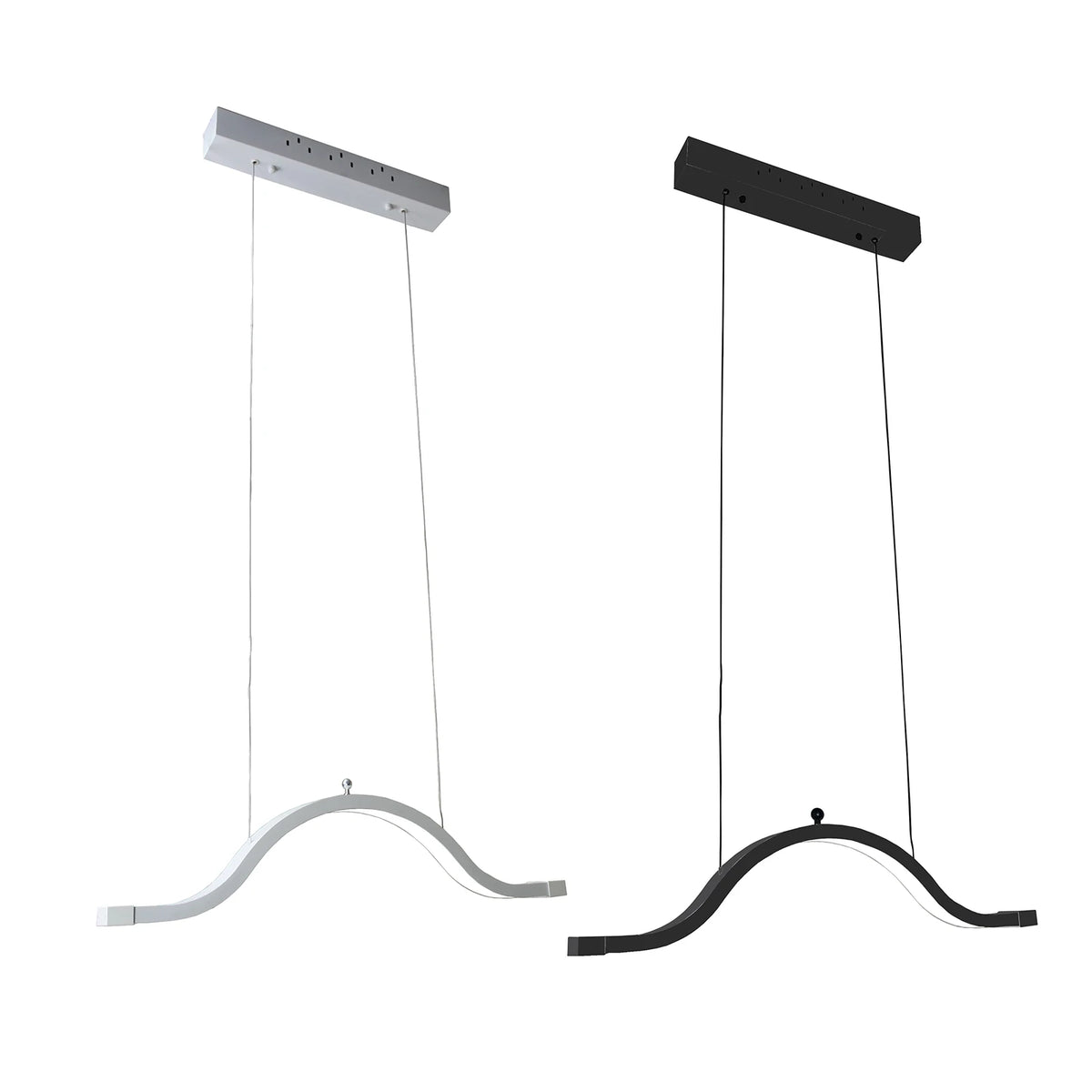 lampe suspension blanc noir lisse moderne minimaliste réglable télécommande câble 3200k 5600k