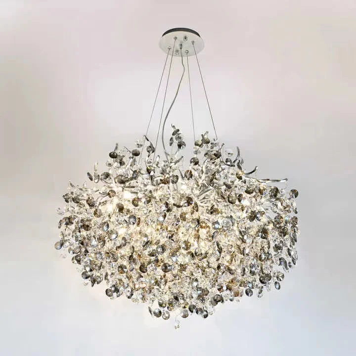 suspension lumineuse moderne or transparent branches ampoules led 120cm moderne élégant