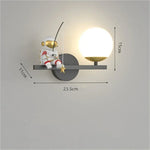 applique murale moderne astronaute étoile dorée noir blanc led chambre enfants