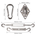 accessoires voile argent turnbuckles snap hooks pad eyes industriels robustes jardin