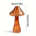 vase moderne transparent champignons colorés orange rouge bleu vert reflets