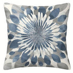 housse coussin polyester motif floral moderne bleu blanc lit salon voiture