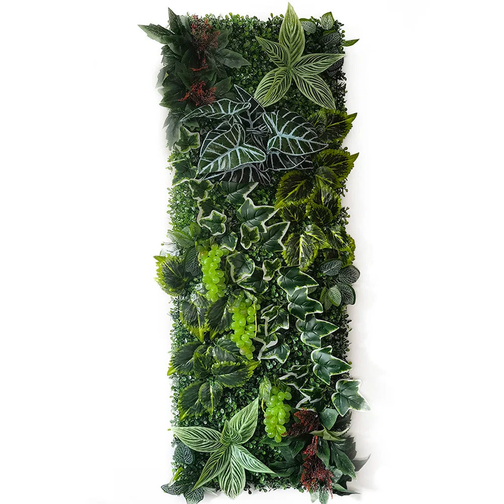 panneau végétal mural artificiel feuilles vertes mousse fleurs décoration jardin extérieur maison naturelle décorative