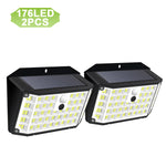lumière solaire led 176 diodes capteur mouvement moderne jardin sécurité
