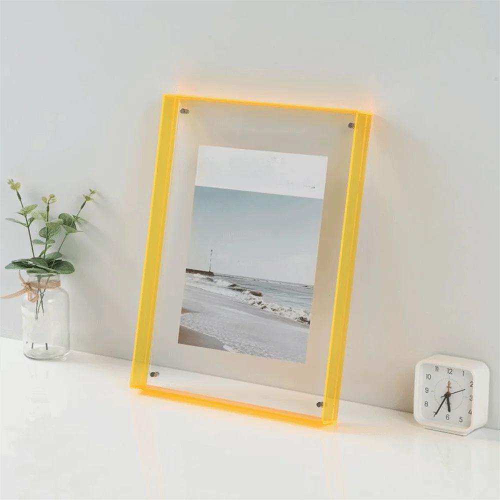 cadre photo carré acrylique transparent moderne suspension murale décoration intérieure