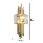 applique murale moderne or transparent led verrous vertical chambre salon
