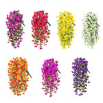 décoration murale guirlande florale artificielle cascade rose violet jaune blanc orange intérieur
