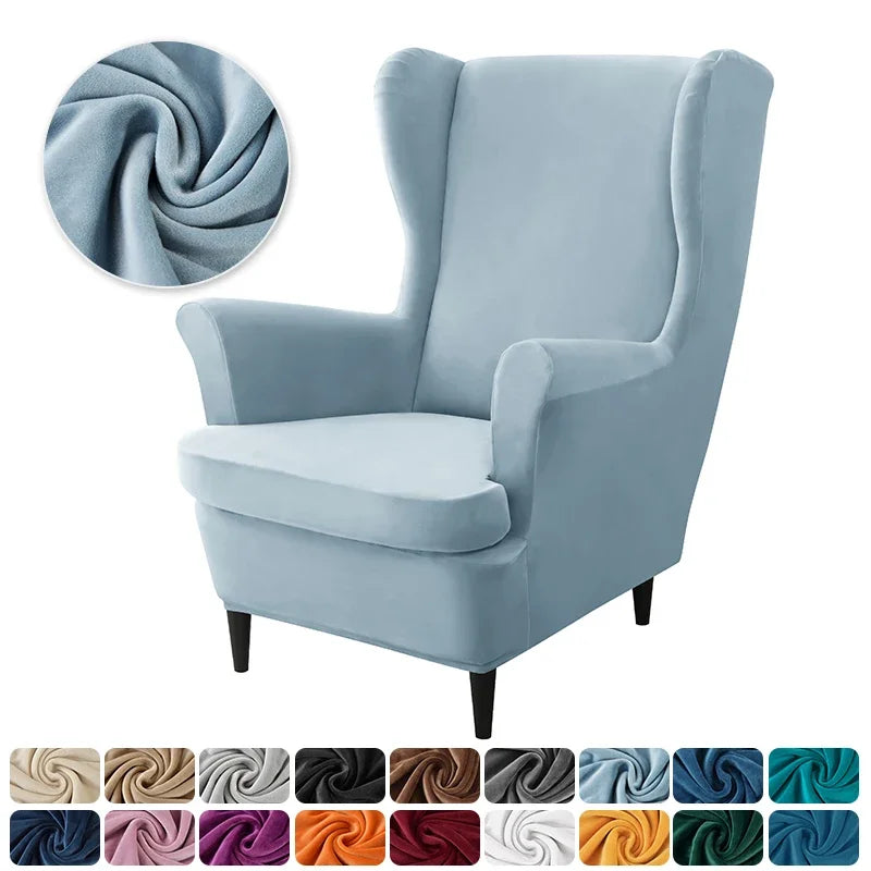 housse fauteuil oreilles velours extensible repose pied salon salon chambre