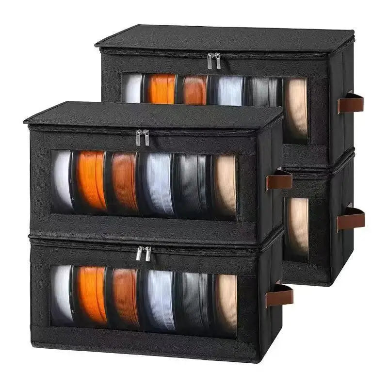 boîte rangement filament 3d tissu texturé fenêtre transparente moderne poignées cuir organisation pratique sécurité