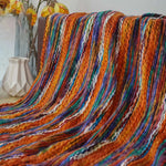 châle bohème tissu jacquard polyester coloré motifs horizontaux automne hiver