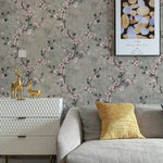 papier peint adhésif floral effets grunge moderne naturel résistant l'eau