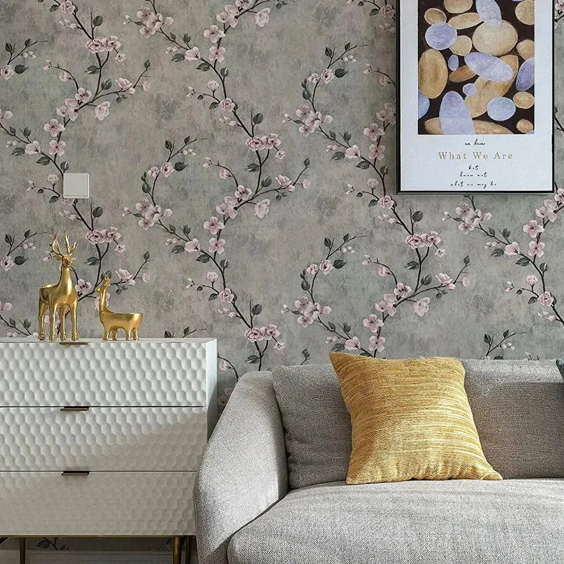 papier peint adhésif floral effets grunge moderne naturel résistant l'eau