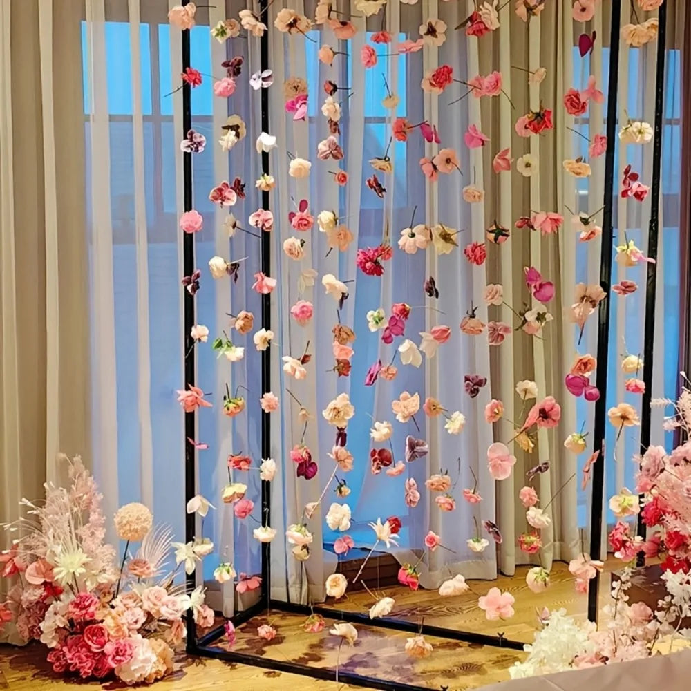 décoration murale florale suspendue diverses couleurs bohème artistique intérieur événementiel