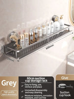 étagère salle bain murale ventouse aluminium argenté perforée moderne suction sans perçage.instructions montages