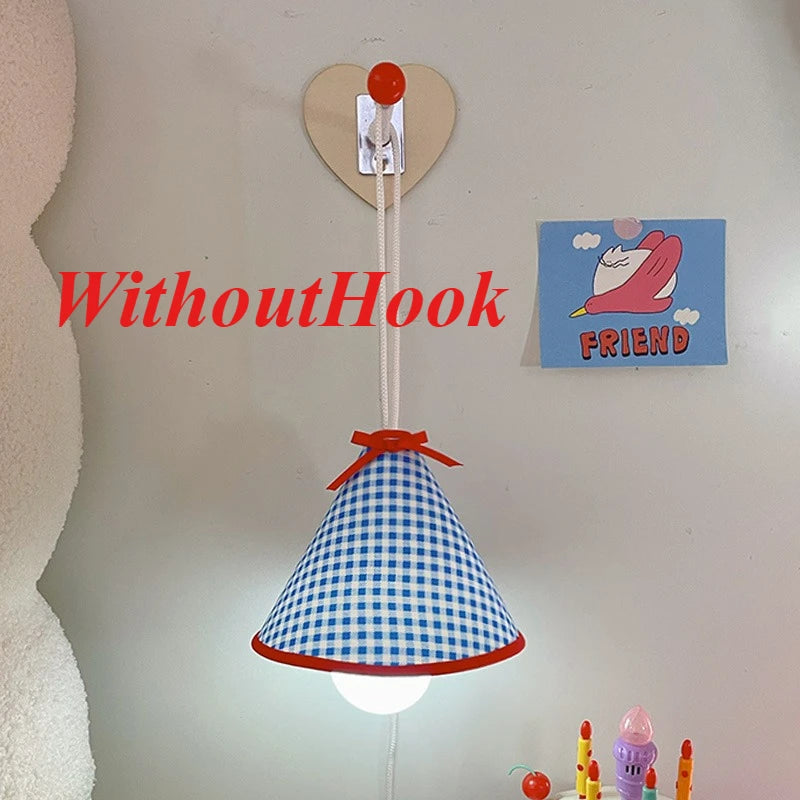 lampe pendante rouge blanche bleue carreaux pinocchio ours kirby chambre étudiant