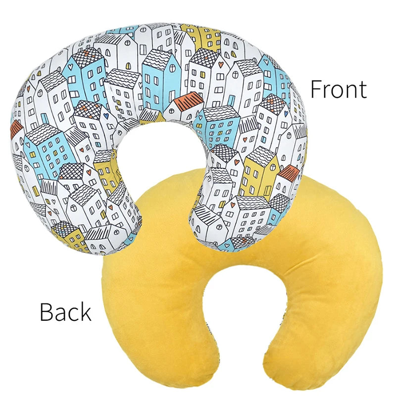 housse coussin allaitement bébé imprimé animal ours renard arbres feuilles moderne blanc unisexe ans