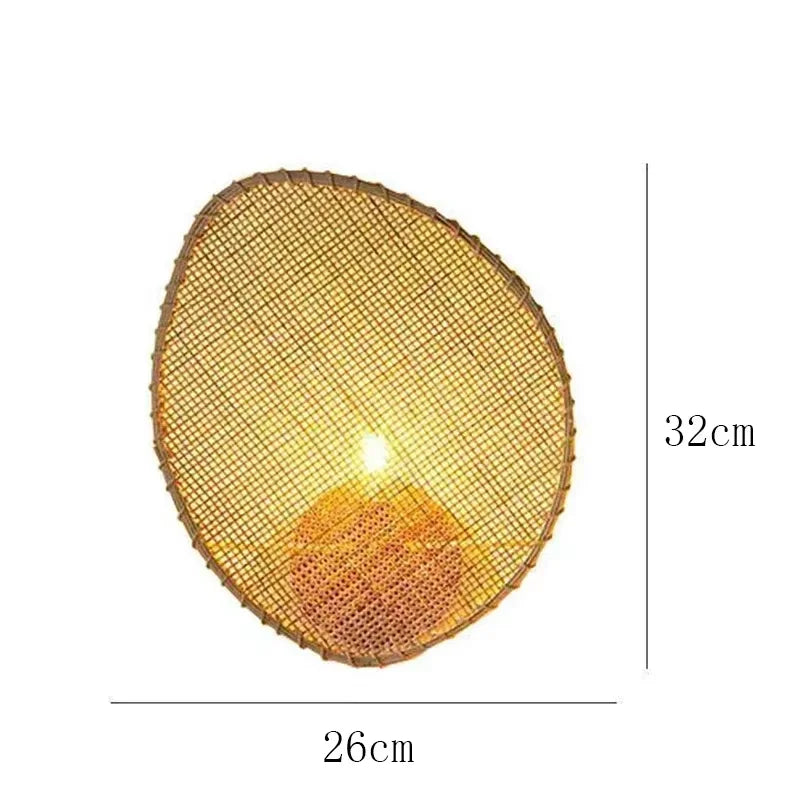 lampe murale moderne marron clair tissu naturel tressé rustique éclairage chambre coucher étude