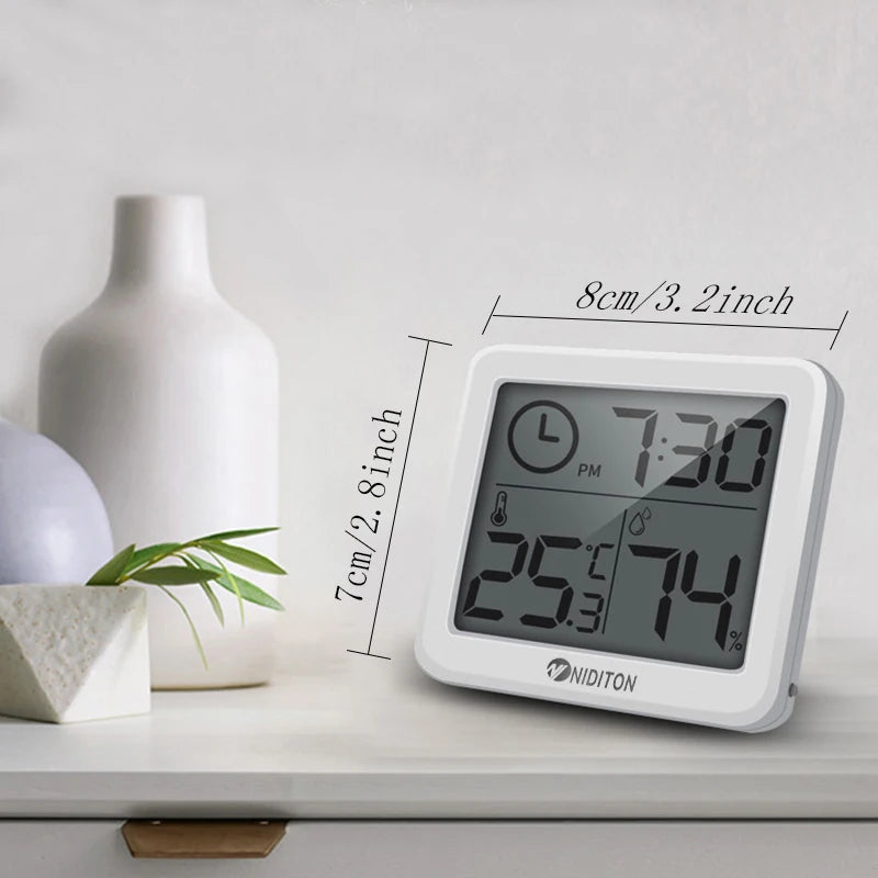 horloge numérique hygromètre blanc moderne adhésif affiche calendrier humidité led