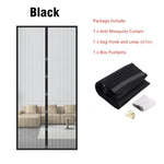 rideau porte anti moustiques maille fine noir moderne clips auto fermeture