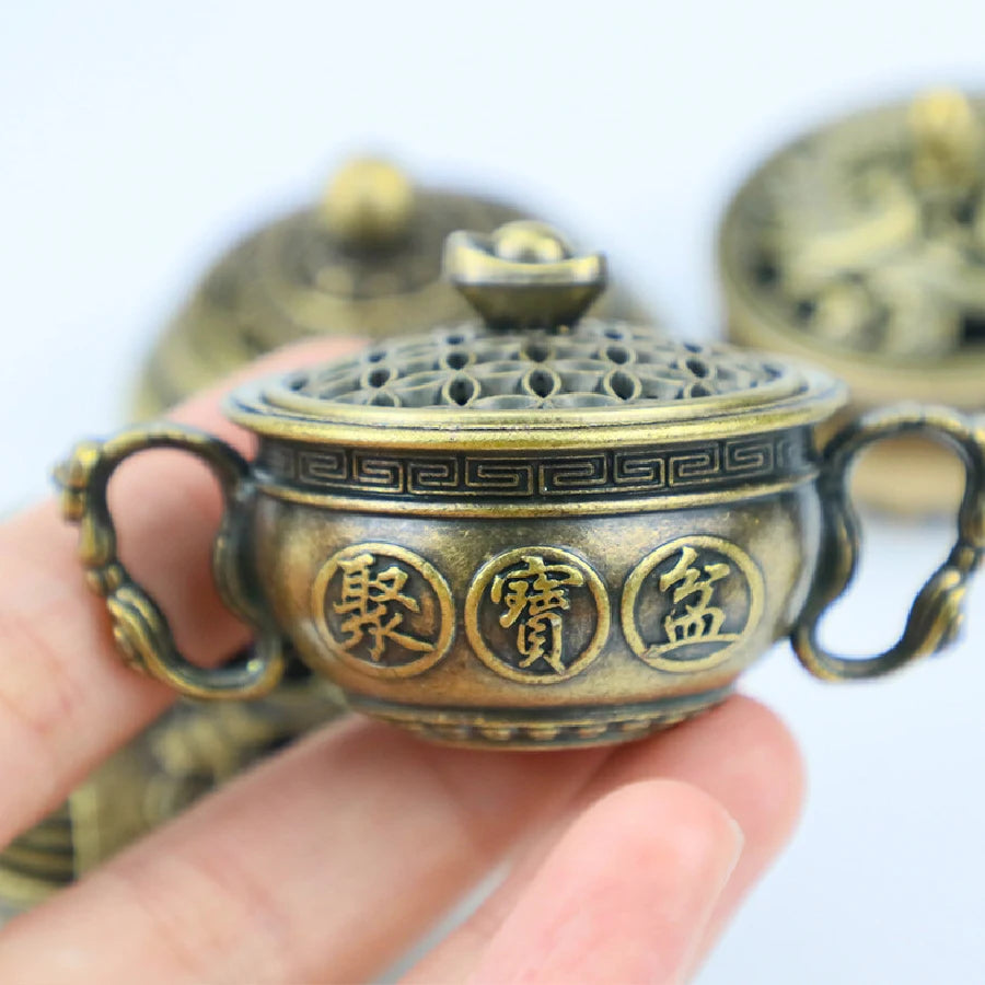 brûleur encens bronze spiderweb vintage censers couvercles pince cense setintérieur salon aromathérapie