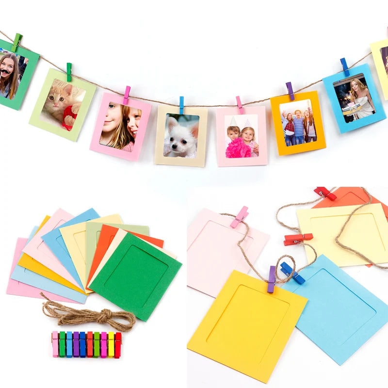 cadres photo clips minimaliste moderne mariage anniversaire baptême révélation sexe fêtes enfants valentin couleurs