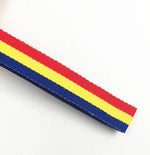 ruban gros grain rayé rouge jaune 25 yards polyester décoration barrette papillon double face