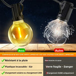 guirlande lumineuse led 15m 15 boules blanc chaud moderne clips solaire usb modes réglables