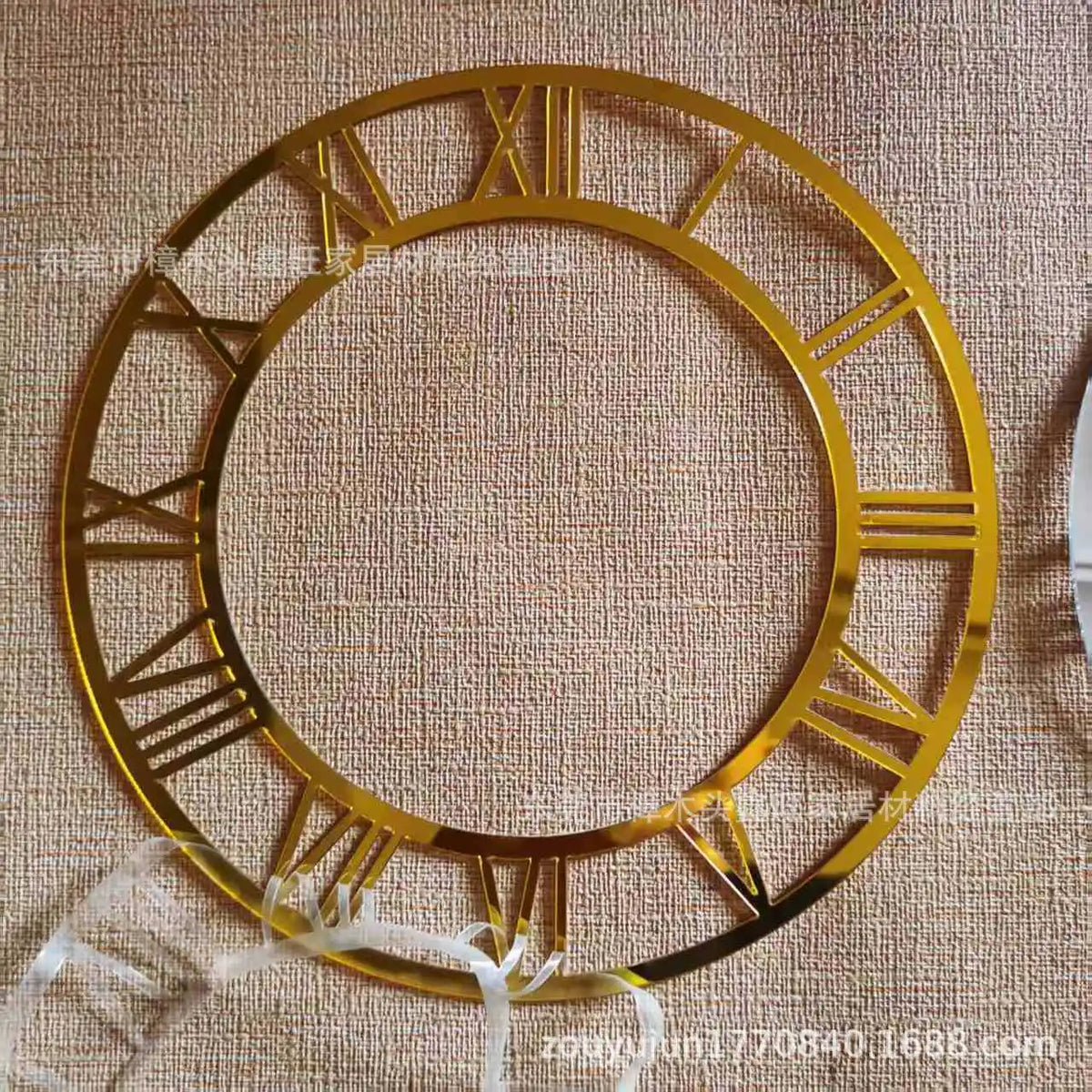 cadre montre classique numéros romains bleu argent or noir acrylique mur carrelage moderne decoration
