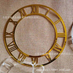 cadre montre classique numéros romains bleu argent or noir acrylique mur carrelage moderne decoration