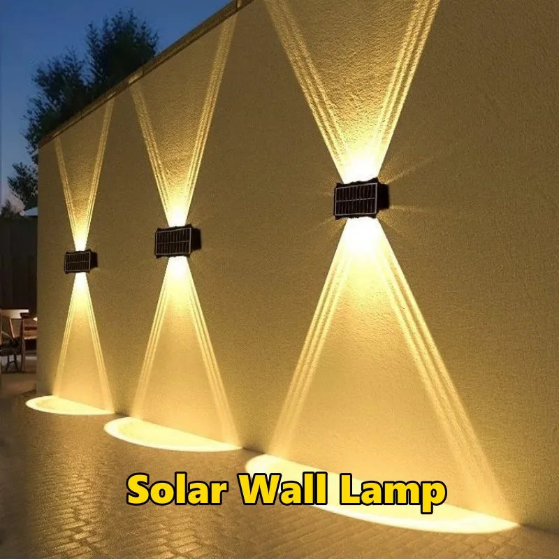lampe murale solaire extérieure moderne ip65 led jaune blanc vacancesextérieur