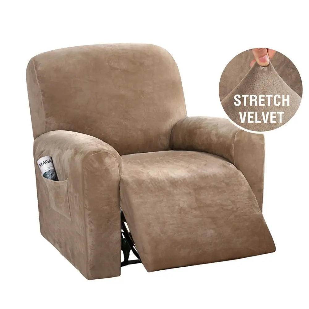housses fauteuil velours stretch antidérapantes poche élastiques moderne gris bleu marine Bordeaux