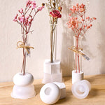 vases silicone blanc rose jaune bleu vert modernes minimalistes hexagonaux rondels hand made