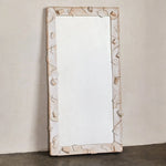miroir decoratif moderne blanc beige cadre macramé pied maison art deco