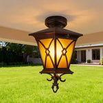 lampe murale classique vintage marron foncé jaune doré motifs géométriques ip55 résistante l'eau aluminium