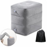 coussin gonflable velours gris clair confortable sac rangement voyage adulte