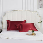taie d'oreiller satin rose clair cheveux peau douce moderne uni
